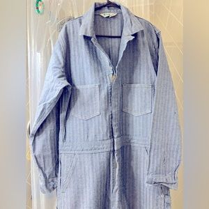 Brand new vintage pin-striped denim coveralls